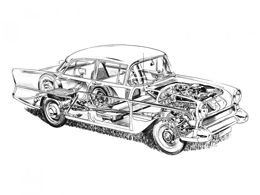 Схема Vauxhall Victor Sedan Deluxe (FA) 1957 года  (фото 2 из 9)